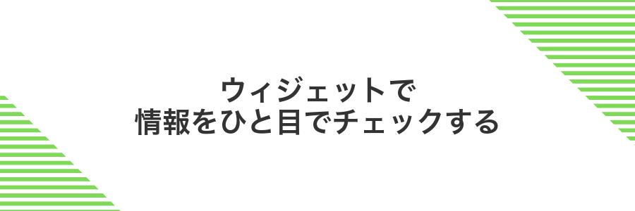 ウィジェットで情報をひと目でチェックする