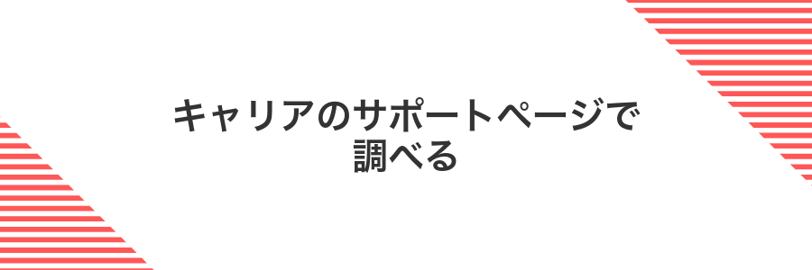 キャリアのサポートページで調べる