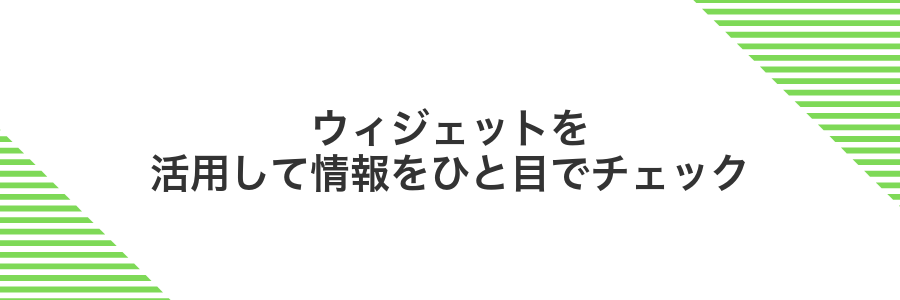 ウィジェットを活用して情報をひと目でチェック