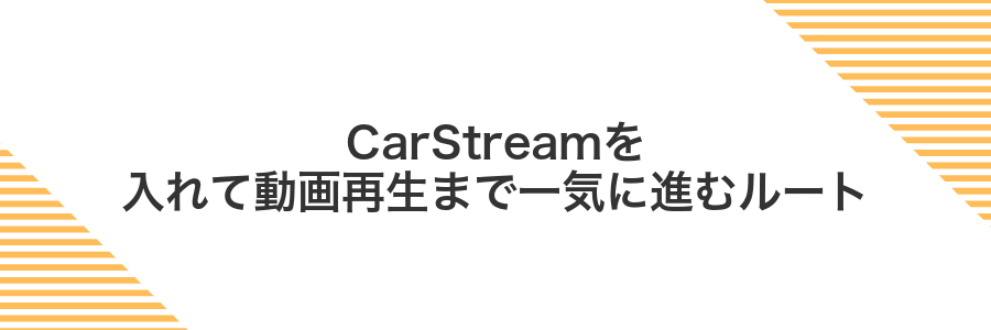 CarStreamを入れて動画再生まで一気に進むルート