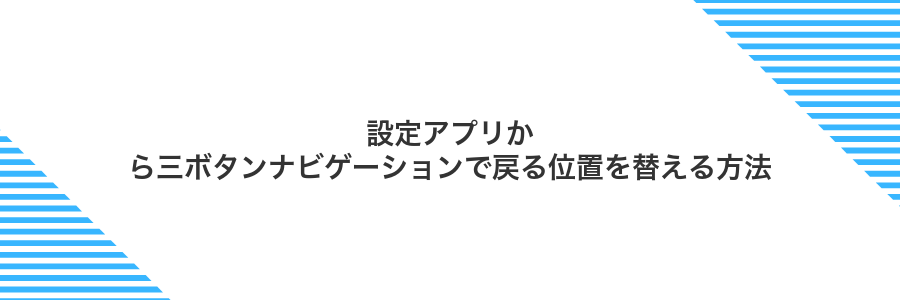 設定アプリから三ボタンナビゲーションで戻る位置を替える方法