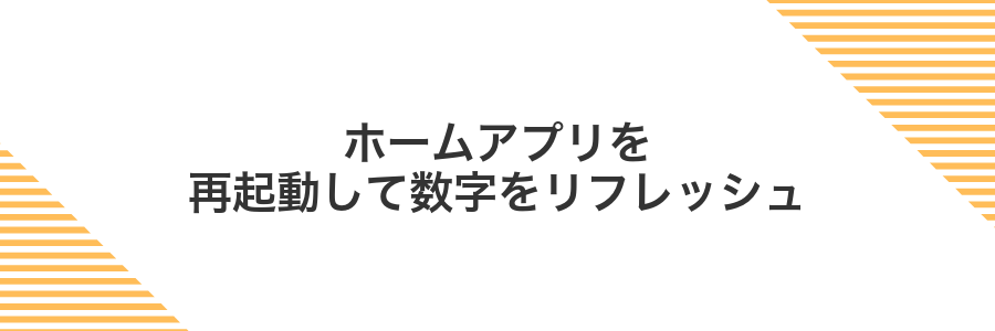 ホームアプリを再起動して数字をリフレッシュ