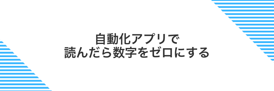 自動化アプリで読んだら数字をゼロにする