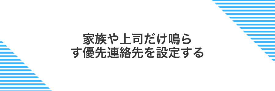 家族や上司だけ鳴らす優先連絡先を設定する