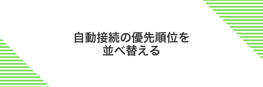 自動接続の優先順位を並べ替える