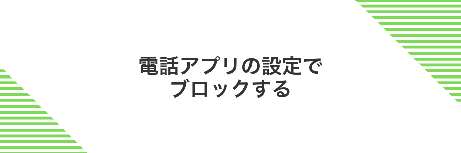 電話アプリの設定でブロックする
