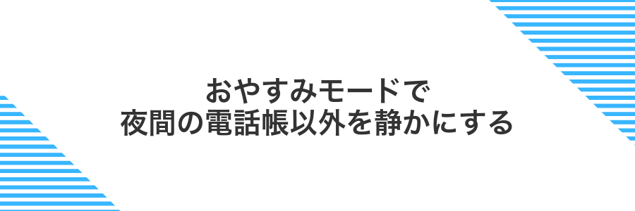 おやすみモードで夜間の電話帳以外を静かにする
