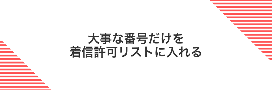大事な番号だけを着信許可リストに入れる