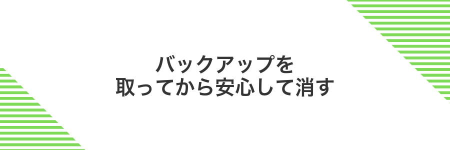 バックアップを取ってから安心して消す