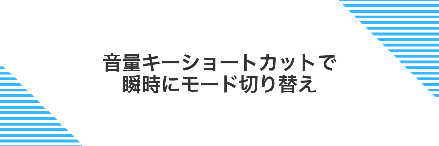 音量キーショートカットで瞬時にモード切り替え