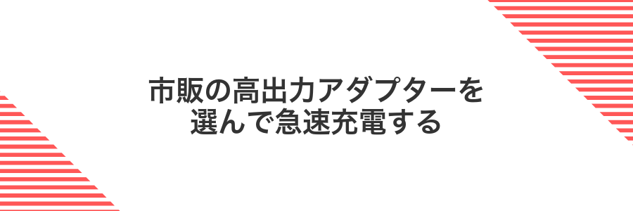 市販の高出力アダプターを選んで急速充電する