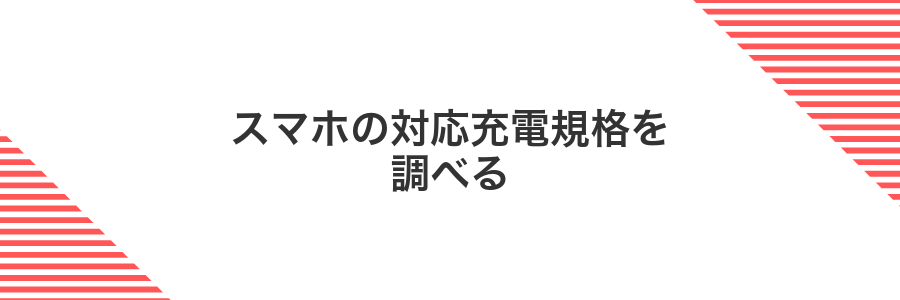 スマホの対応充電規格を調べる