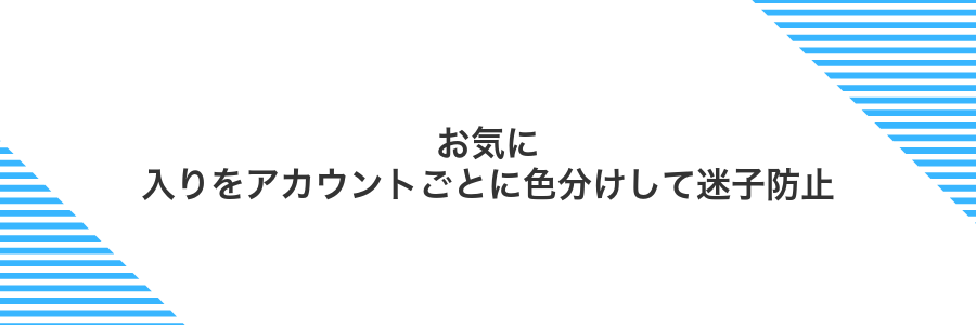 お気に入りをアカウントごとに色分けして迷子防止