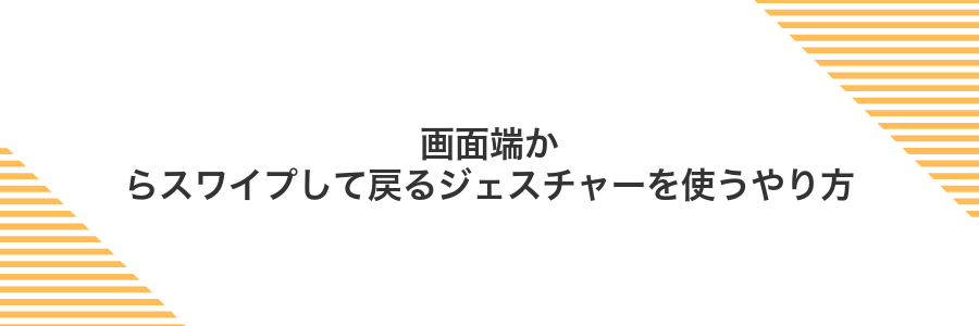 画面端からスワイプして戻るジェスチャーを使うやり方