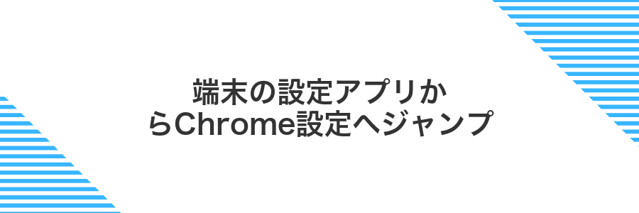 端末の設定アプリからChrome設定へジャンプ