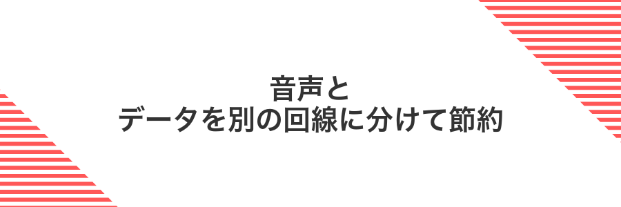 音声とデータを別の回線に分けて節約