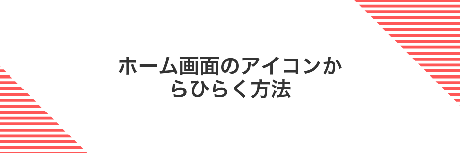 ホーム画面のアイコンからひらく方法