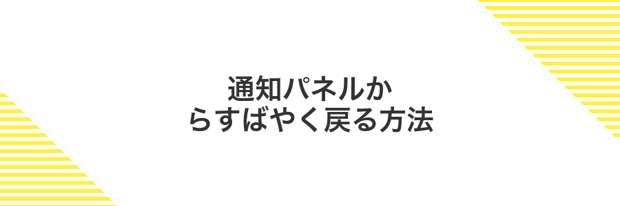 通知パネルからすばやく戻る方法