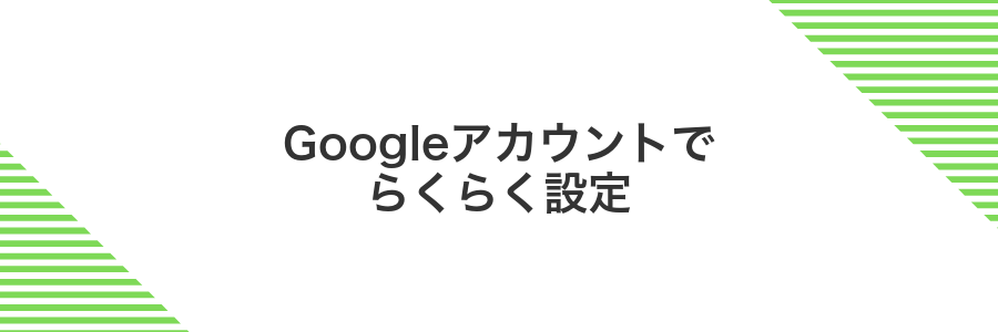 Googleアカウントでらくらく設定