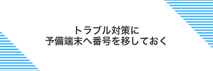 トラブル対策に予備端末へ番号を移しておく