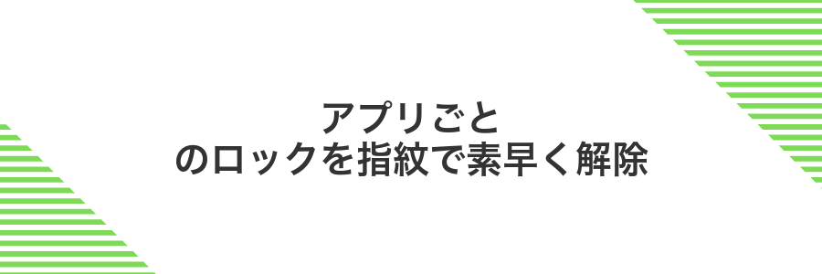 アプリごとのロックを指紋で素早く解除