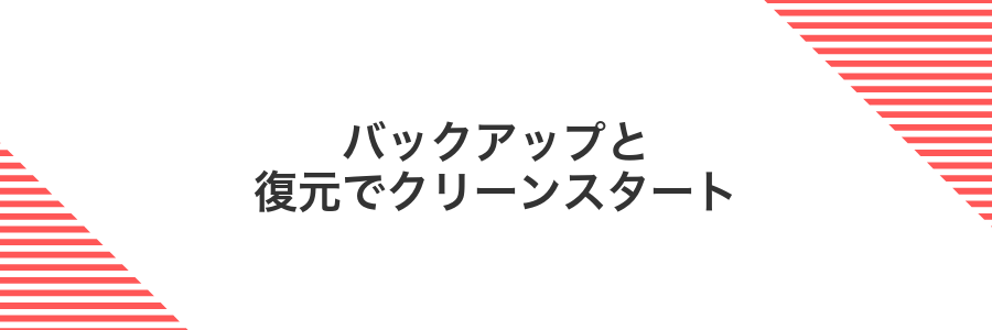 バックアップと復元でクリーンスタート