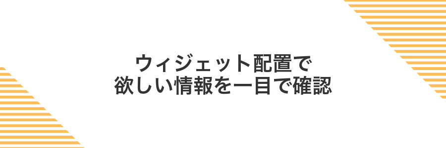 ウィジェット配置で欲しい情報を一目で確認