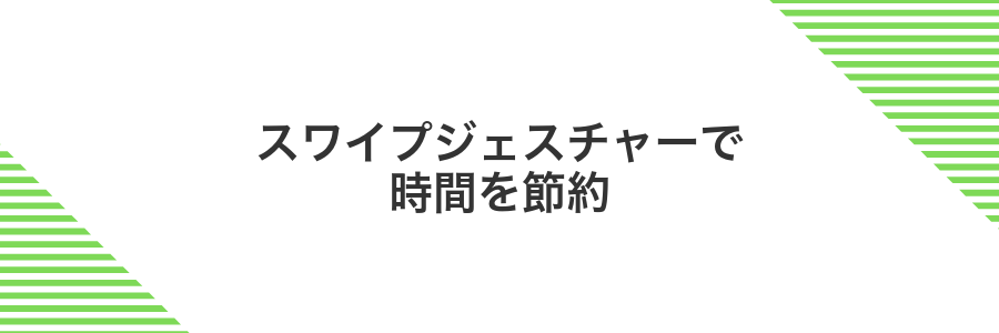 スワイプジェスチャーで時間を節約