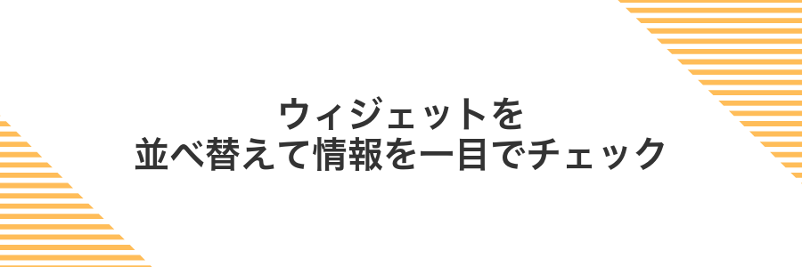 ウィジェットを並べ替えて情報を一目でチェック