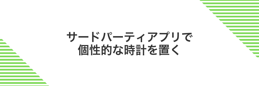 サードパーティアプリで個性的な時計を置く