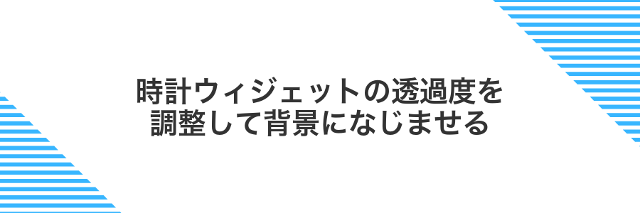 時計ウィジェットの透過度を調整して背景になじませる
