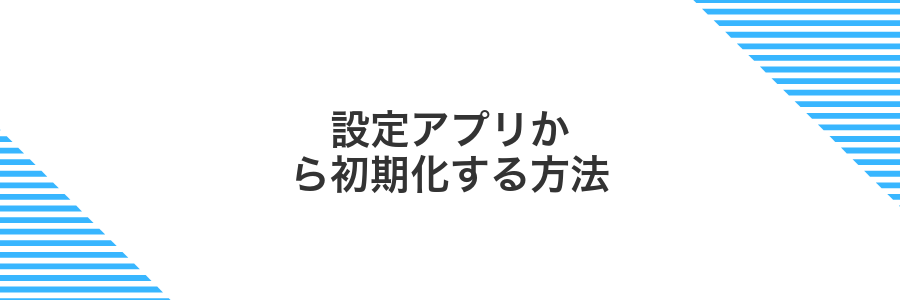 設定アプリから初期化する方法
