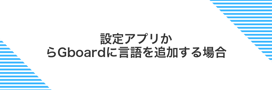 設定アプリからGboardに言語を追加する場合