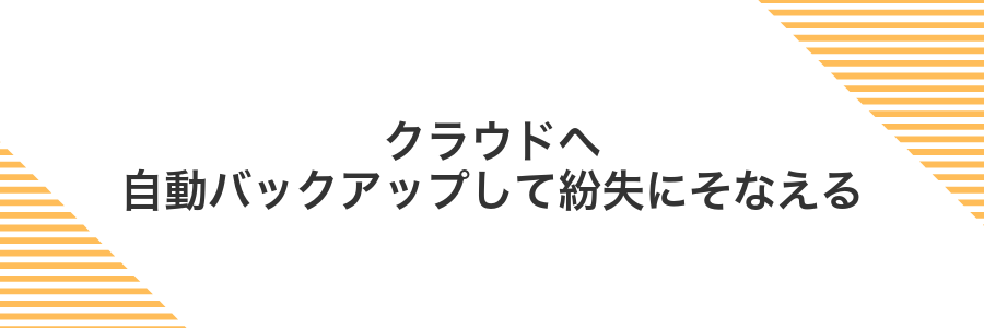 クラウドへ自動バックアップして紛失にそなえる