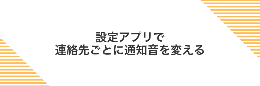 設定アプリで連絡先ごとに通知音を変える