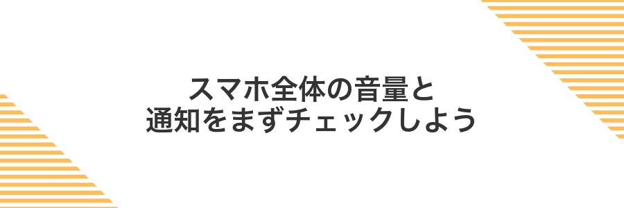 スマホ全体の音量と通知をまずチェックしよう