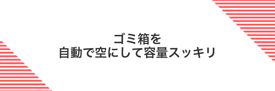 ゴミ箱を自動で空にして容量スッキリ