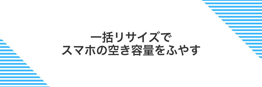 一括リサイズでスマホの空き容量をふやす