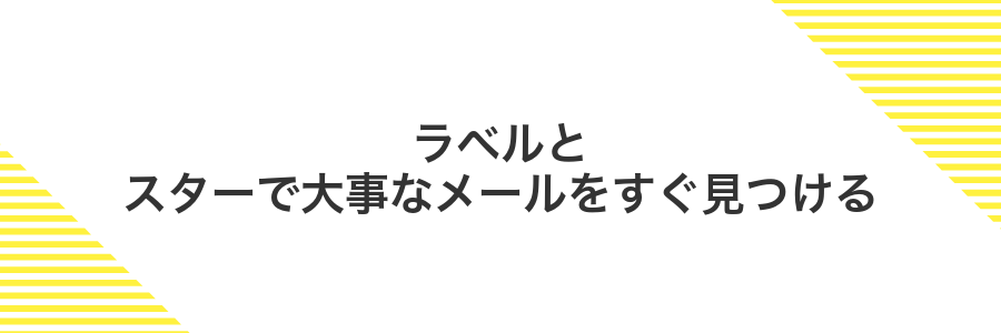 ラベルとスターで大事なメールをすぐ見つける