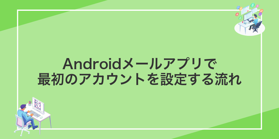 Androidメールアプリで最初のアカウントを設定する流れ