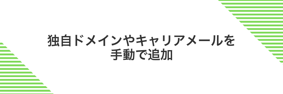 独自ドメインやキャリアメールを手動で追加