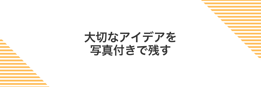 大切なアイデアを写真付きで残す