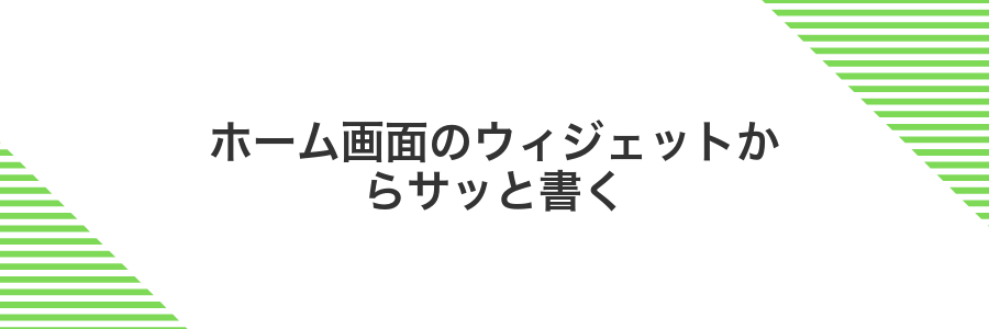 ホーム画面のウィジェットからサッと書く