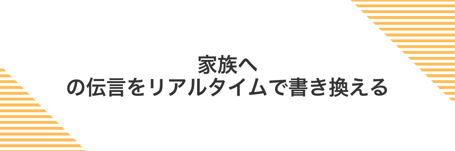 家族への伝言をリアルタイムで書き換える