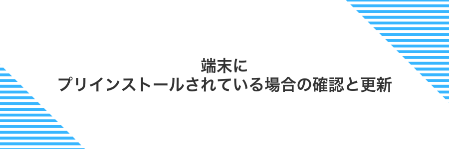 端末にプリインストールされている場合の確認と更新