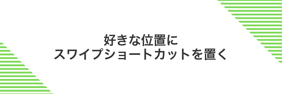 好きな位置にスワイプショートカットを置く