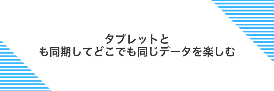 タブレットとも同期してどこでも同じデータを楽しむ