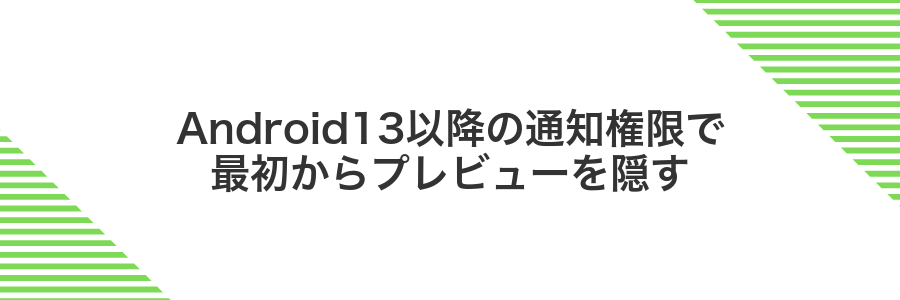 Android13以降の通知権限で最初からプレビューを隠す