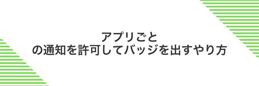アプリごとの通知を許可してバッジを出すやり方
