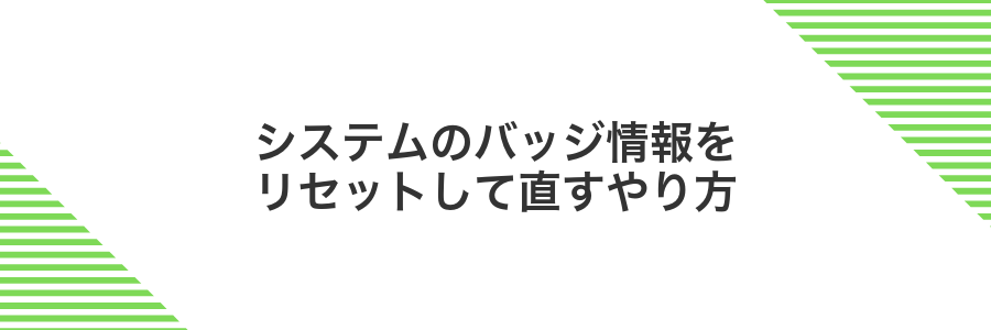 システムのバッジ情報をリセットして直すやり方
